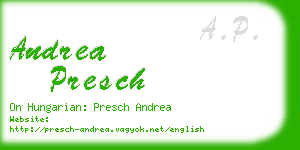 andrea presch business card